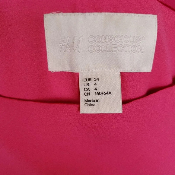 H&M Conscious Collection Women’s Maxi Skirt US 4 Hot Pink with Thigh High Slit - Picture 6 of 15